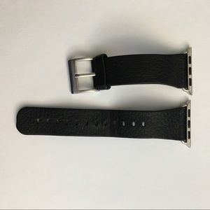 Black leather Apple Watch band